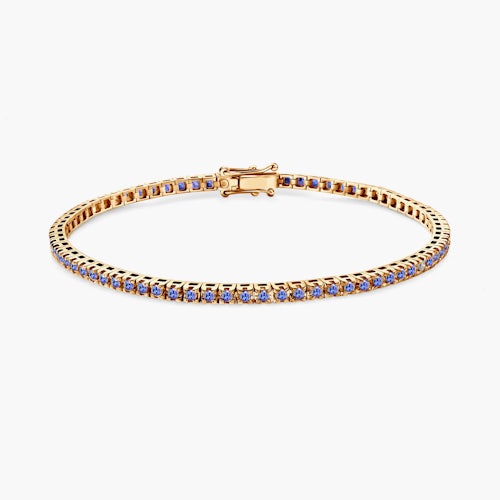 Bransoletka tenisowa Luminy 2,3mm: złoto, tanzanity